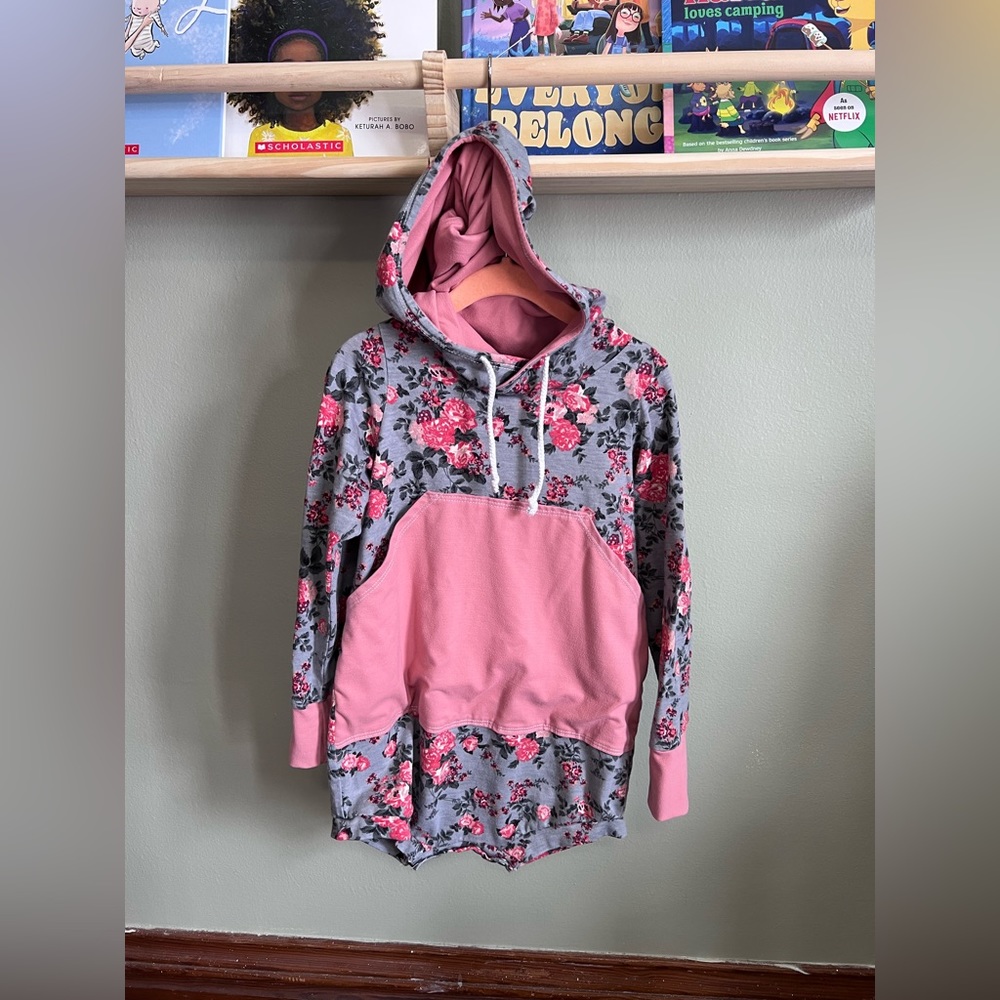 EUC floral hoodie romper